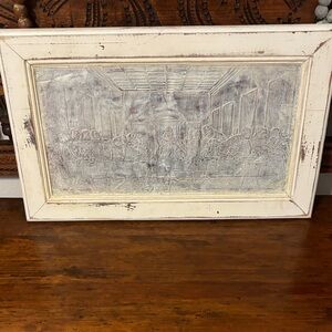 Rustic White Framed Art Piece